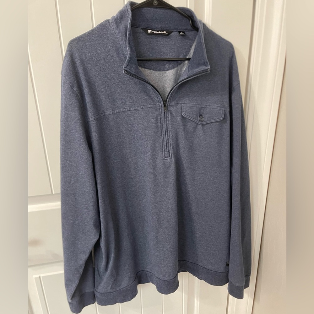 Men's Blue Quarter-Zip Sweater Travis Mathew